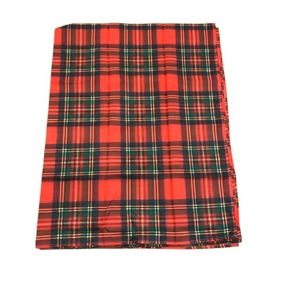 Tablecloth 55x70in Red Plaid Polyester Waterproof Outdoors Christmas Winter